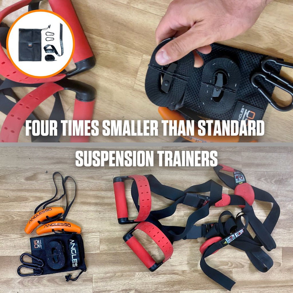 Compact and portable: revolutionize your home gym workout with the ultra-convenient, miniaturized A90 Athlete Set Sling Trainer.