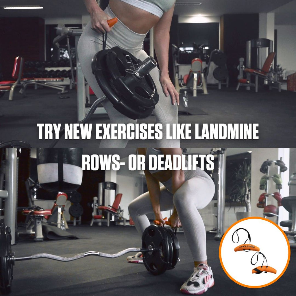 A fitness enthusiast performing landmine rows in a well-equipped gym with A90 Full Set, highlighting the versatility of workouts for strength training.