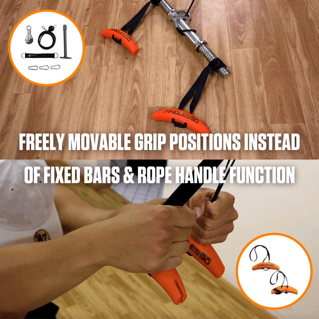 Versatile workout equipment: featuring A90 Cable Pulley Set for a customizable exercise experience with freely movable grip positions.