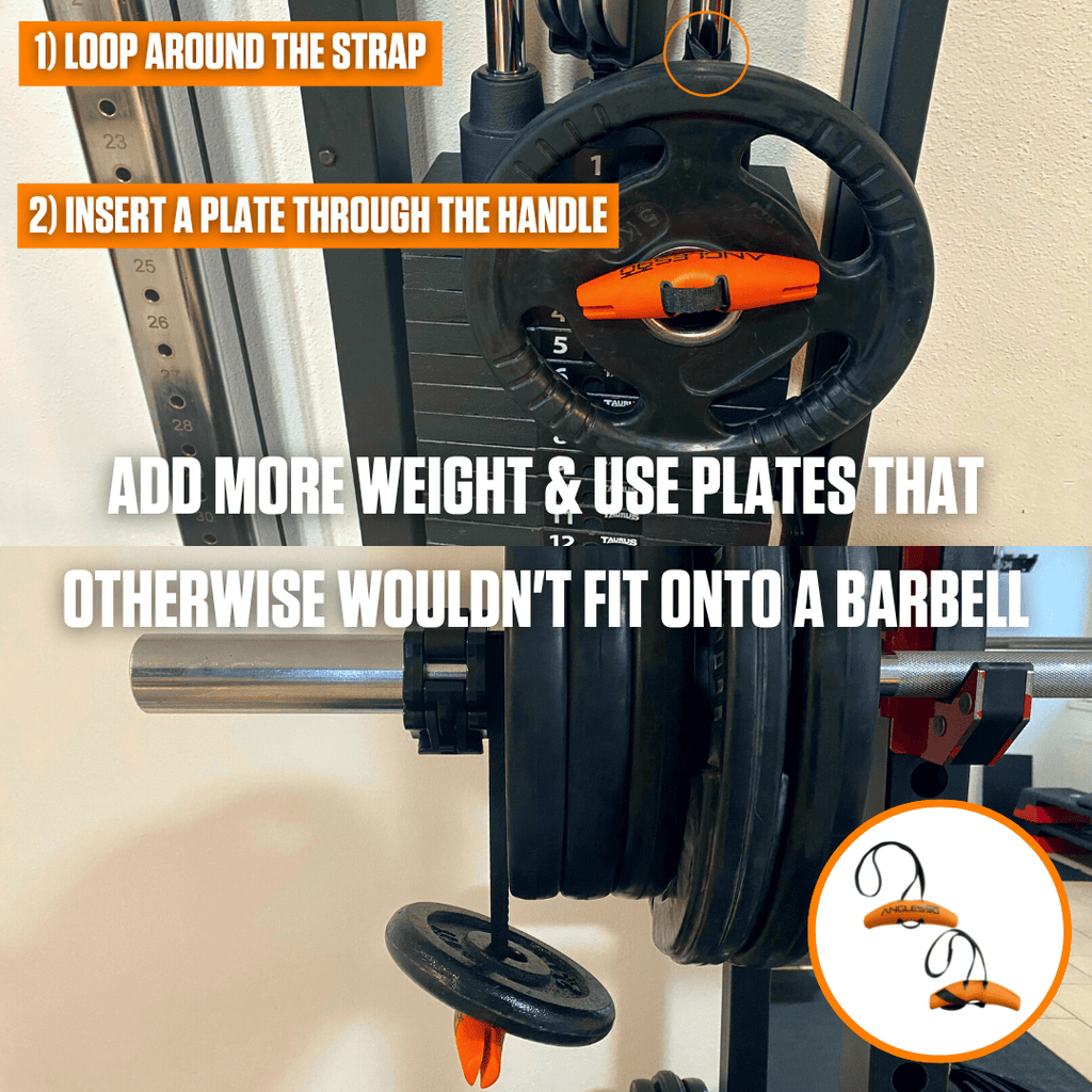 Maximize your lifting with this clever gym hack: seamlessly add extra weights to your barbell by looping them onto the Angles90 Wood (Limited Edition) Grips for an enhanced workout.
